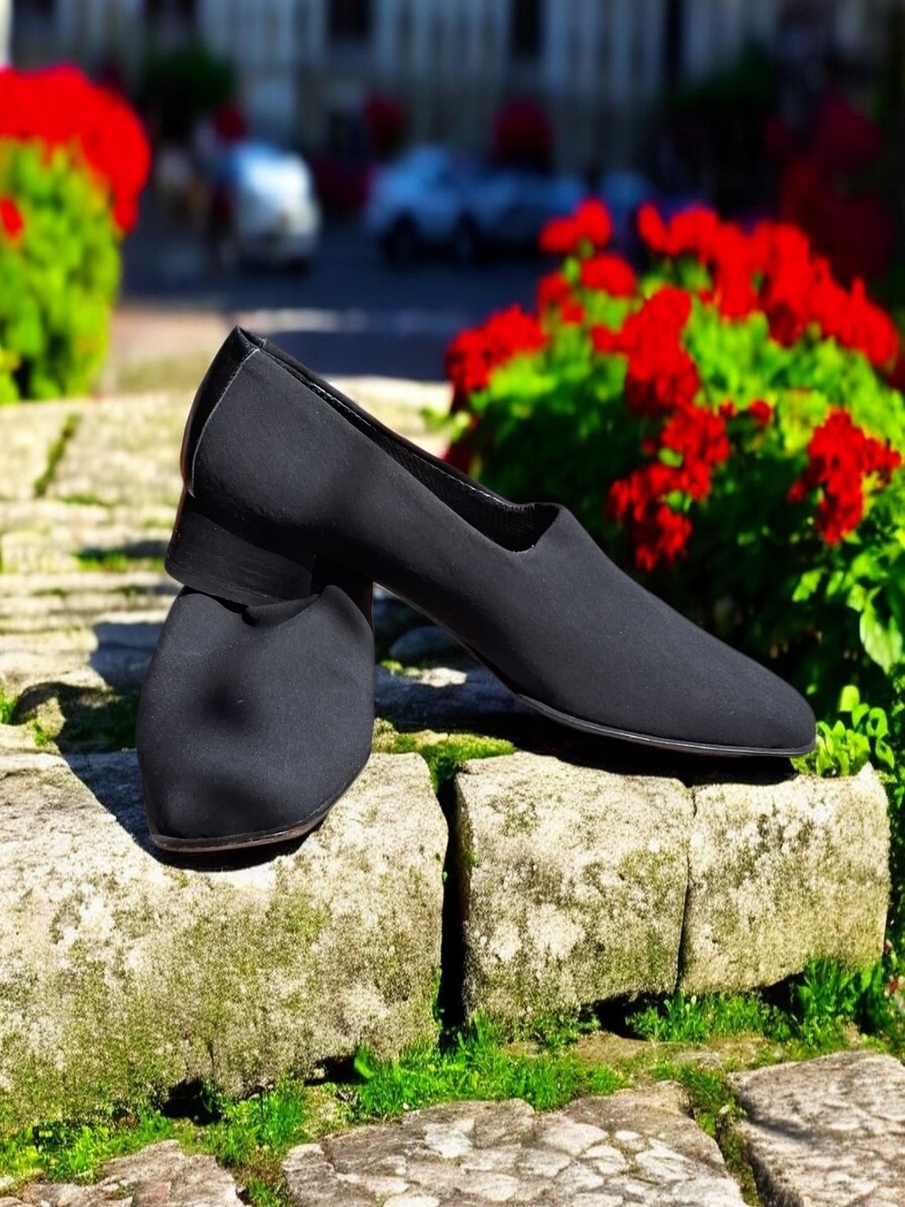 Vintage Amalfi by Rangoni Black Stretch Wedge Slip On Shoes Italy, Size 8